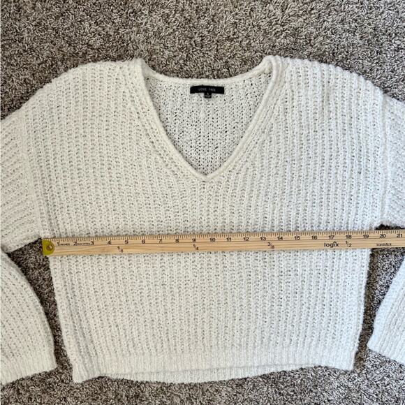 Love Tree Cream White Oversized Baggy Sweater Slightly Cropped Women's Small - Picture 6 of 8